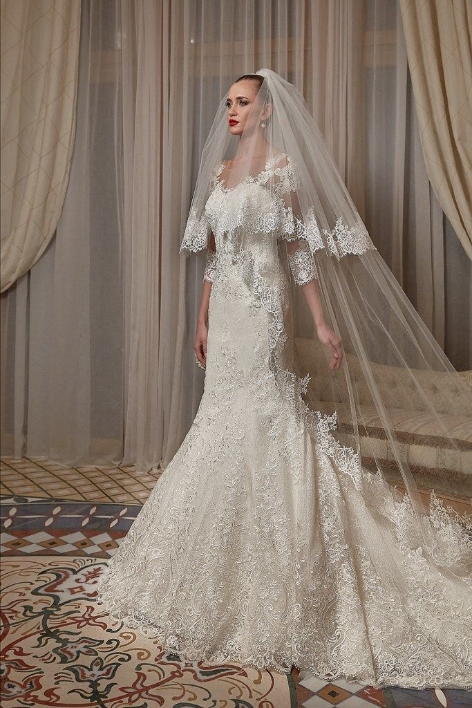 Длинная свадебная фата VL-8970FBH фото