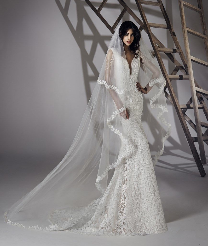 Свадебная фата с кружевом фото