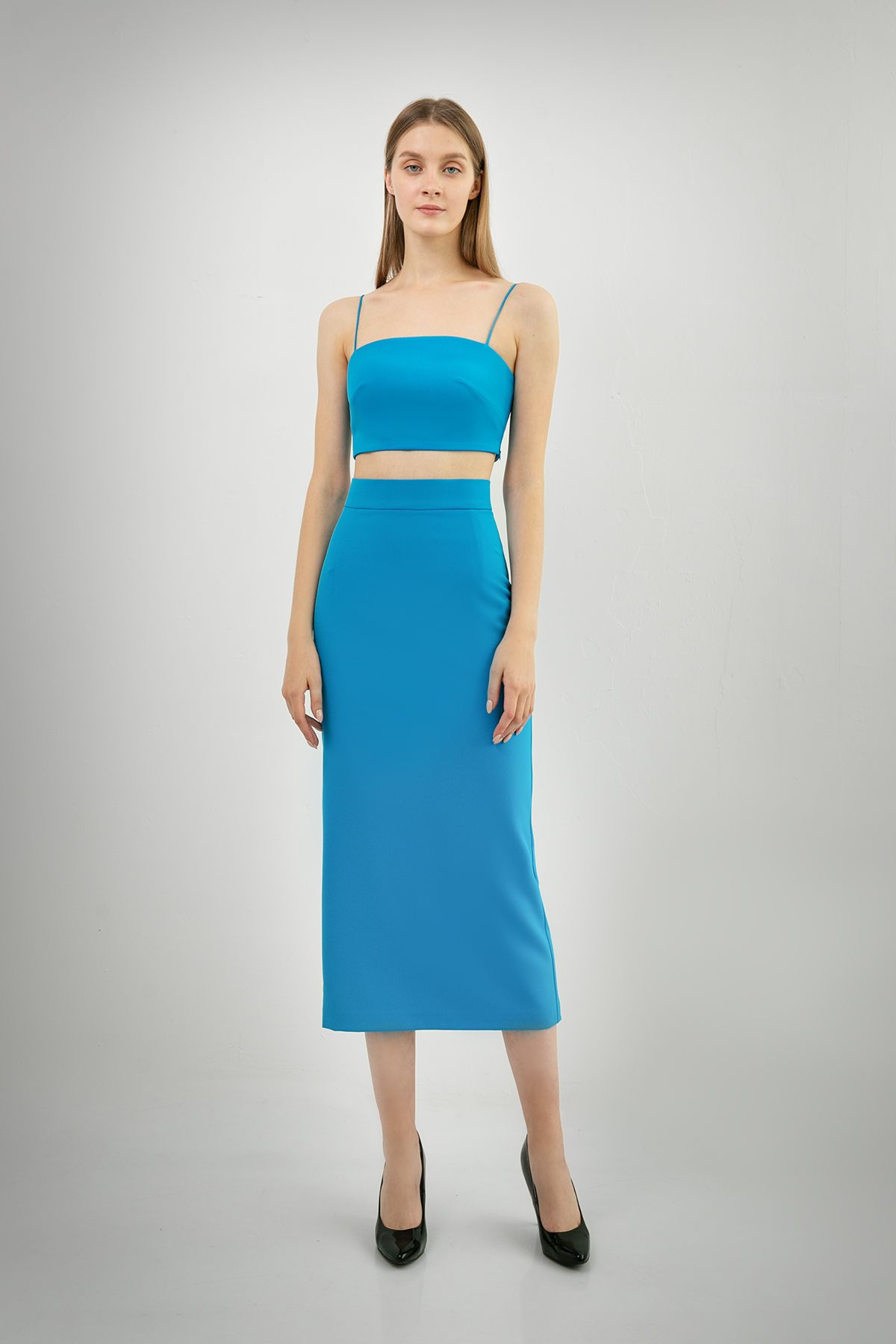 Комплект топ и завышенная юбка фото