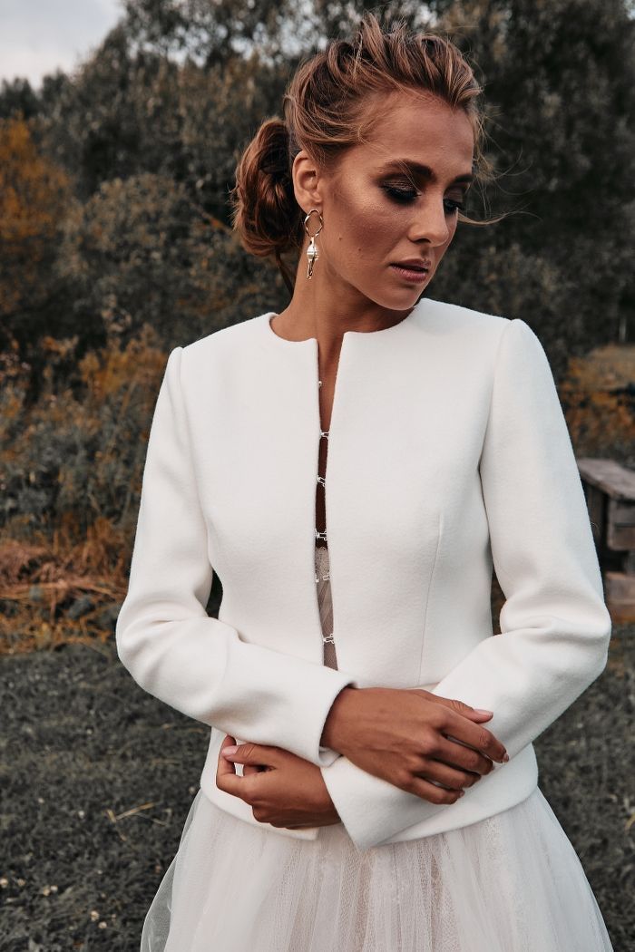 Свадебный белый жакет