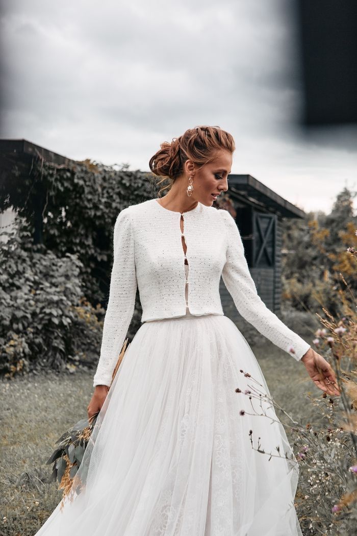 Свадебный жакет с пайетками