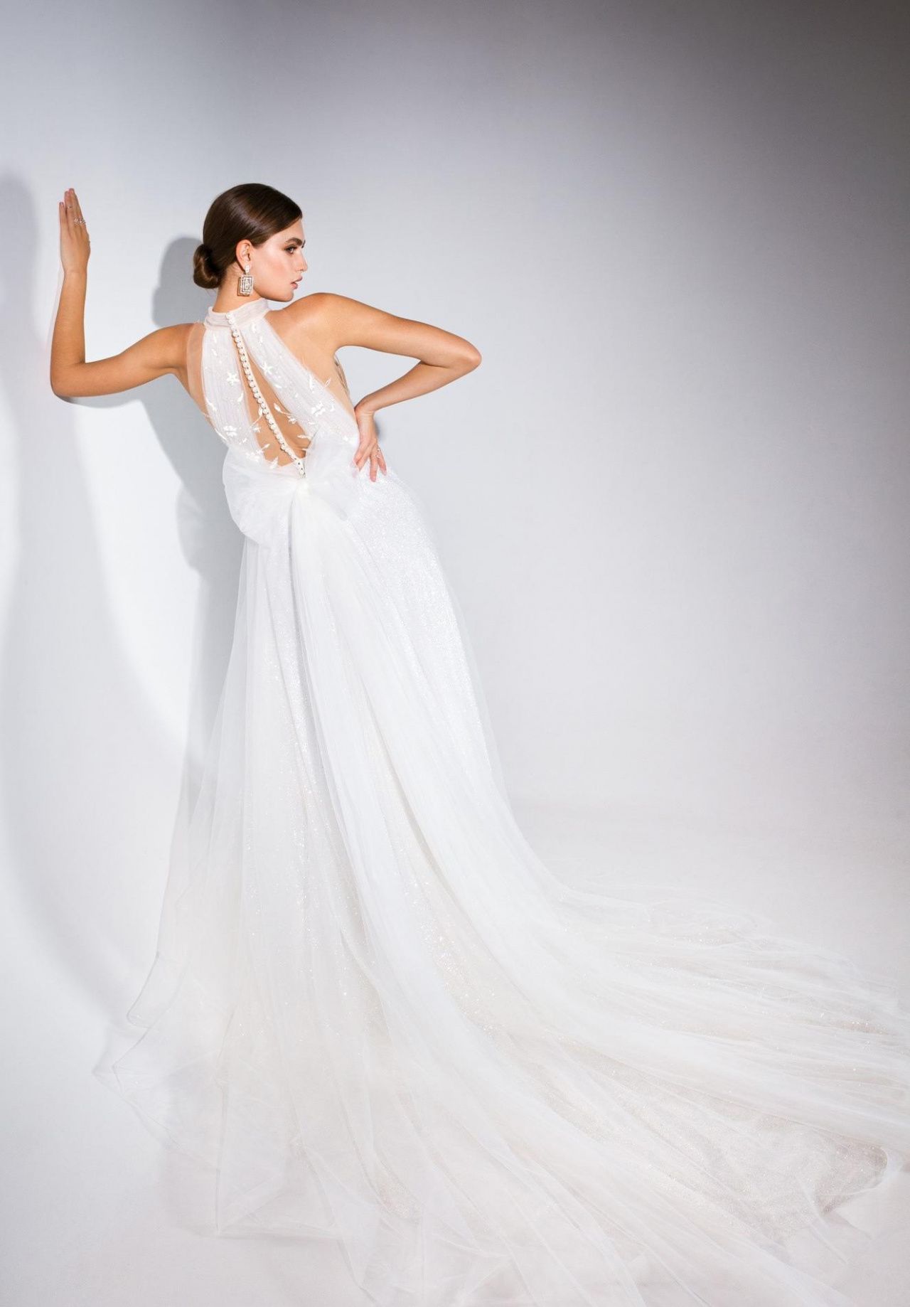 Красивое свадебное платье под горлышко фото