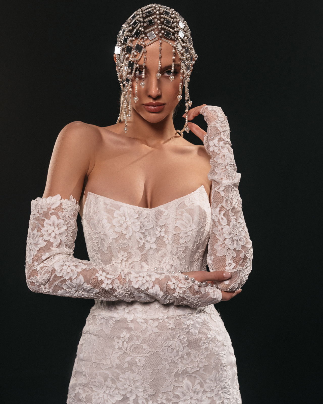 Кружевное свадебное платье рыбка фото