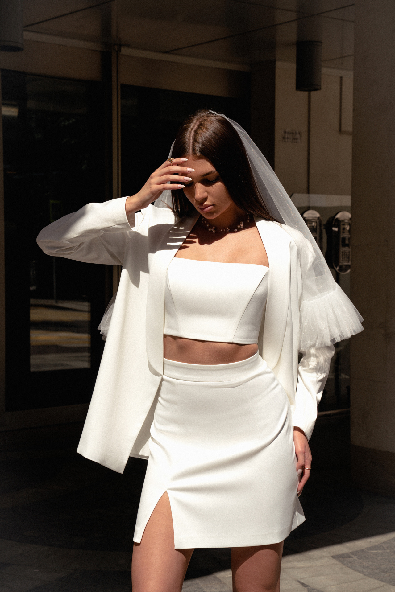 Свадебный костюм-тройка с юбкой фото