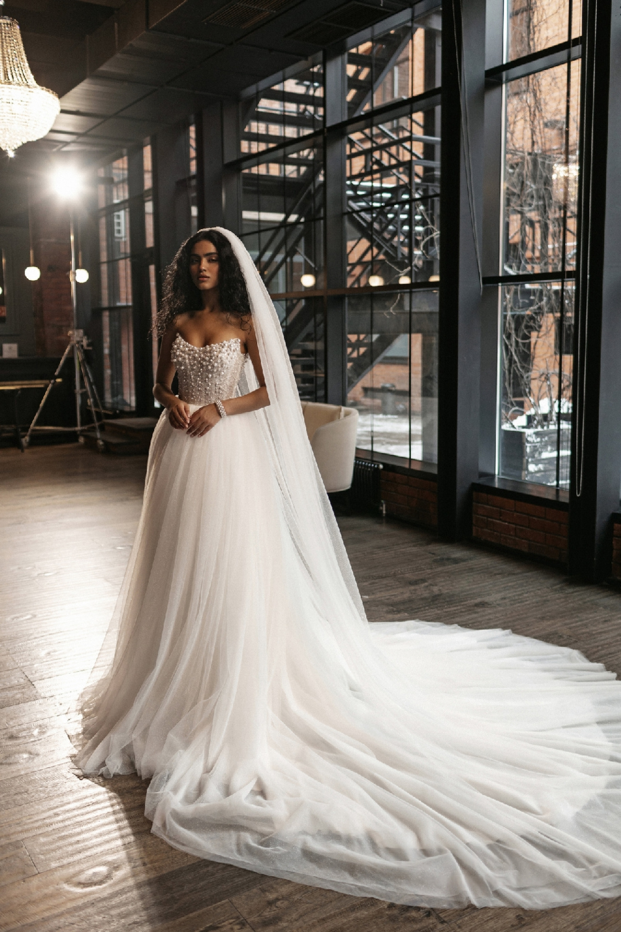 Свадебное платье принцесса с жемчужным корсетом фото