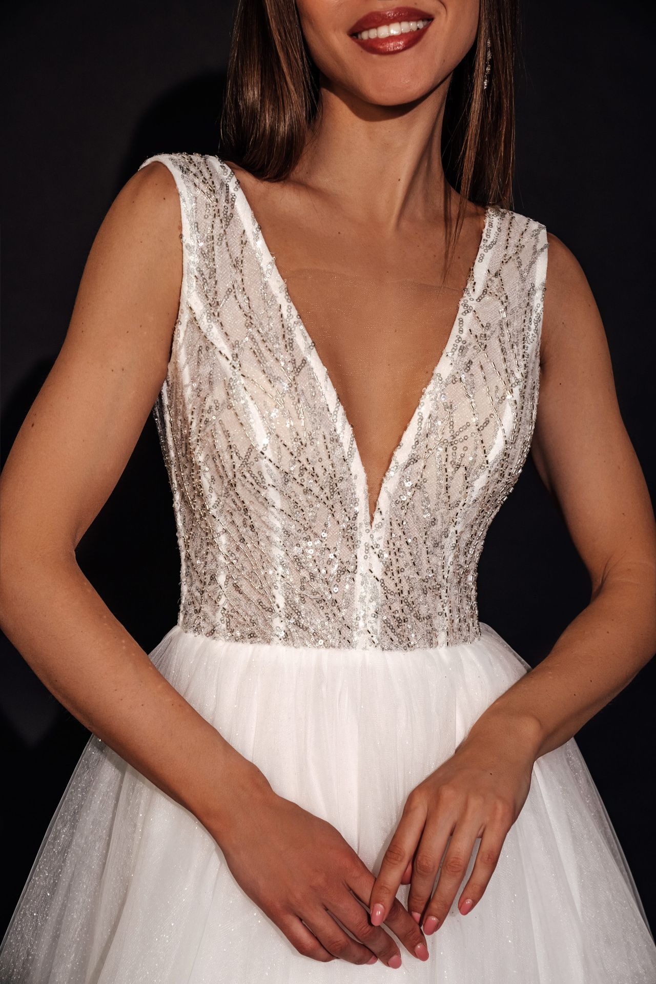 Летнее свадебное платье с блесокм фото