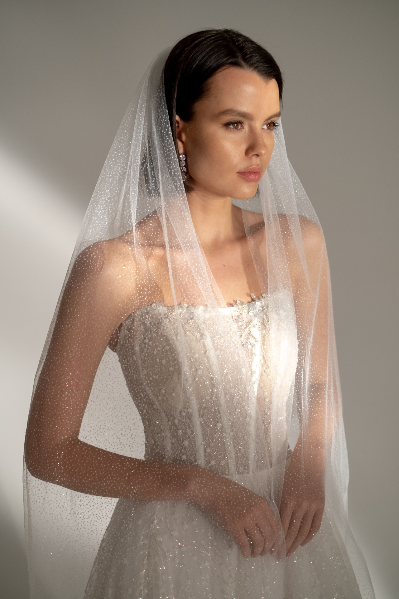 Кружевное блестящее платье А-силуэта фото