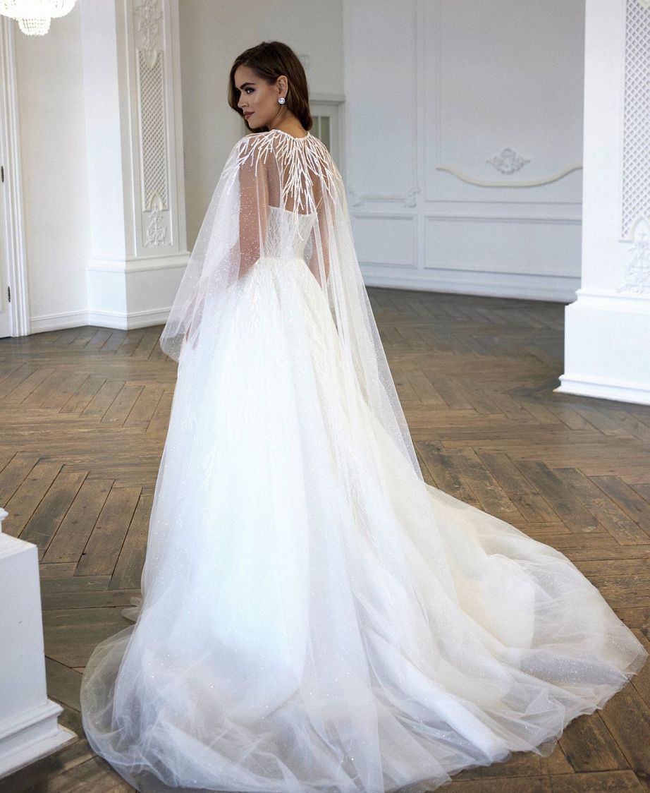 Свадебный кейп с блеском фото