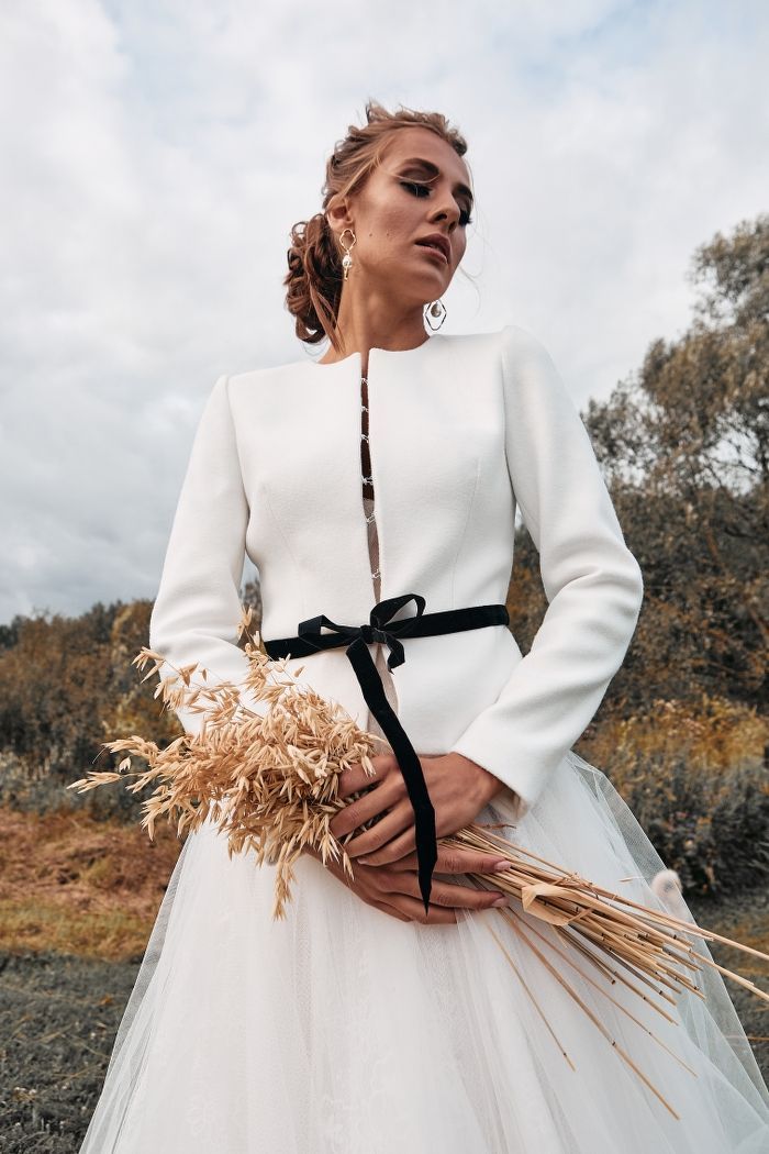 Свадебный белый жакет