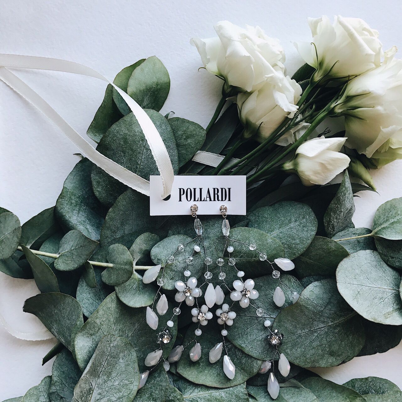 Свадебные серьги с кристаллами фото