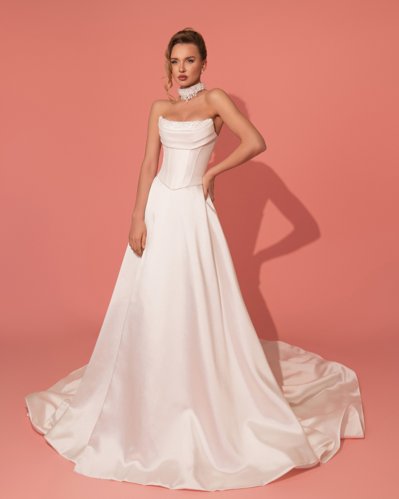 Cвадебный комплект из микадо c пышной юбкой фото