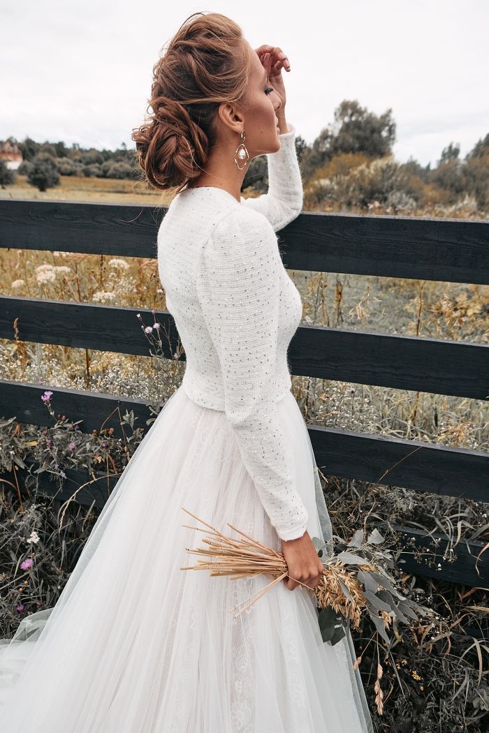 Свадебный жакет с пайетками