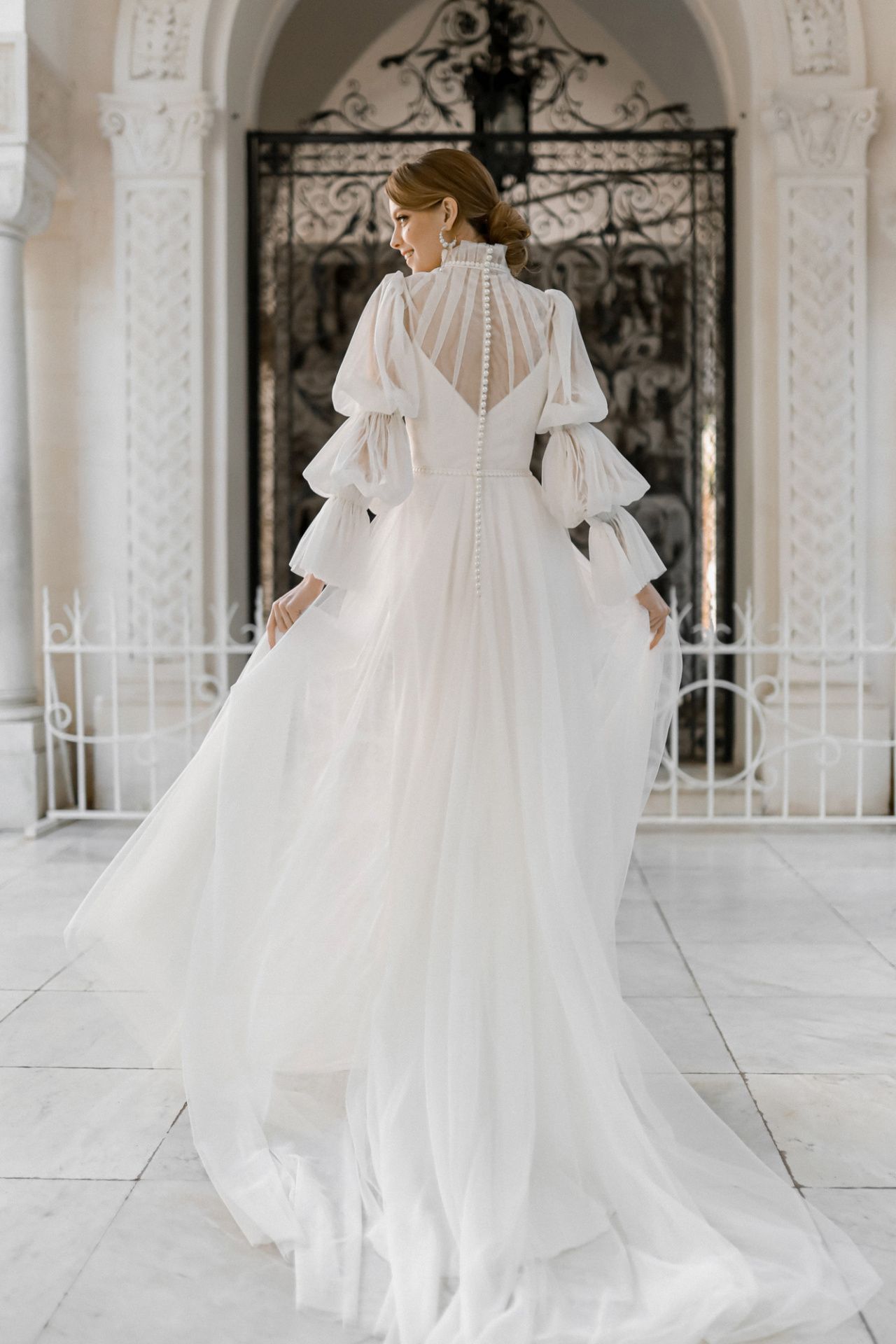 Свадебное платье бохо с длинным рукавом