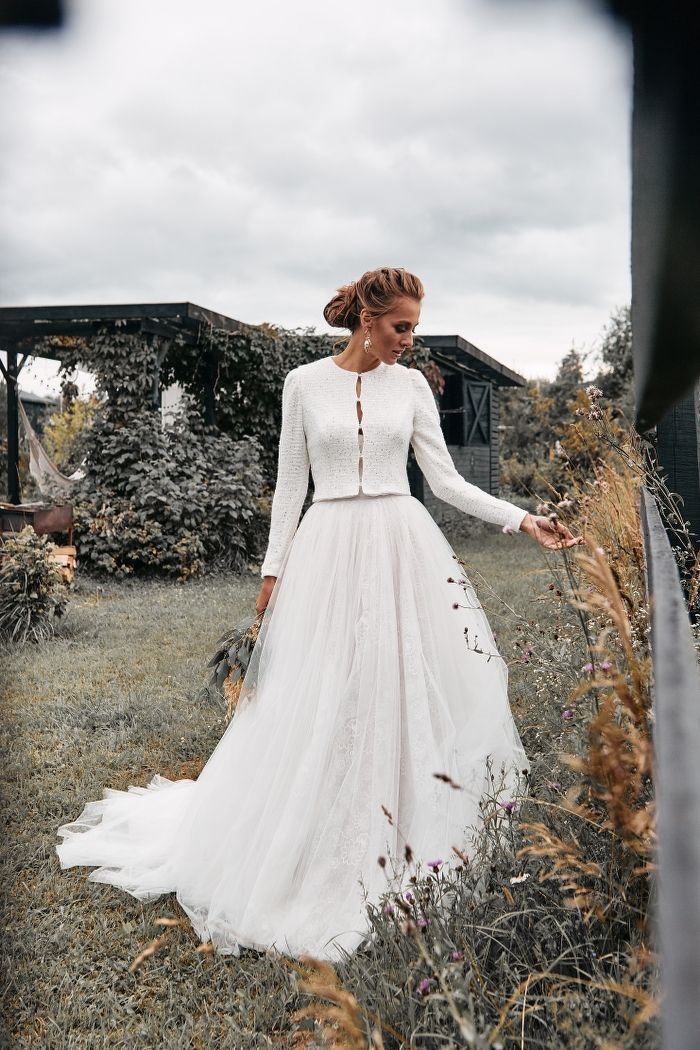 Свадебный жакет с пайетками