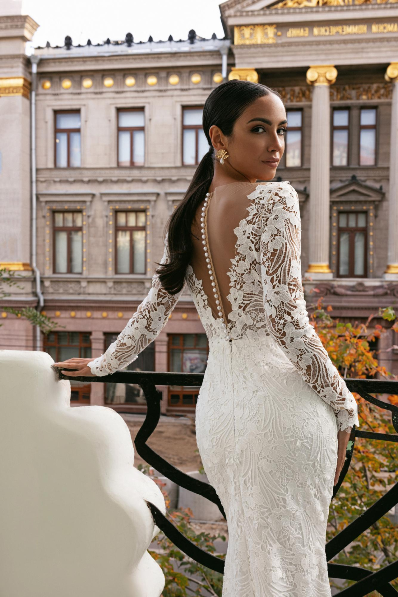 Белое свадебное платье с хлопковым кружевом фото