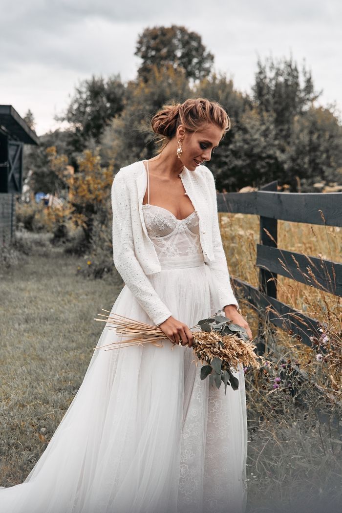 Свадебный жакет с пайетками