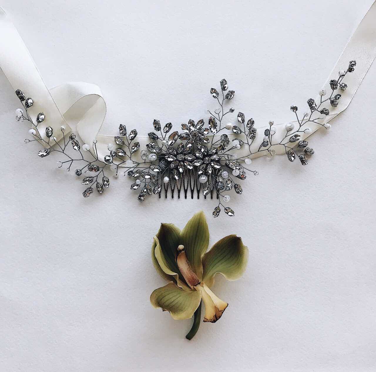 Гребень для волос с кристаллами фото