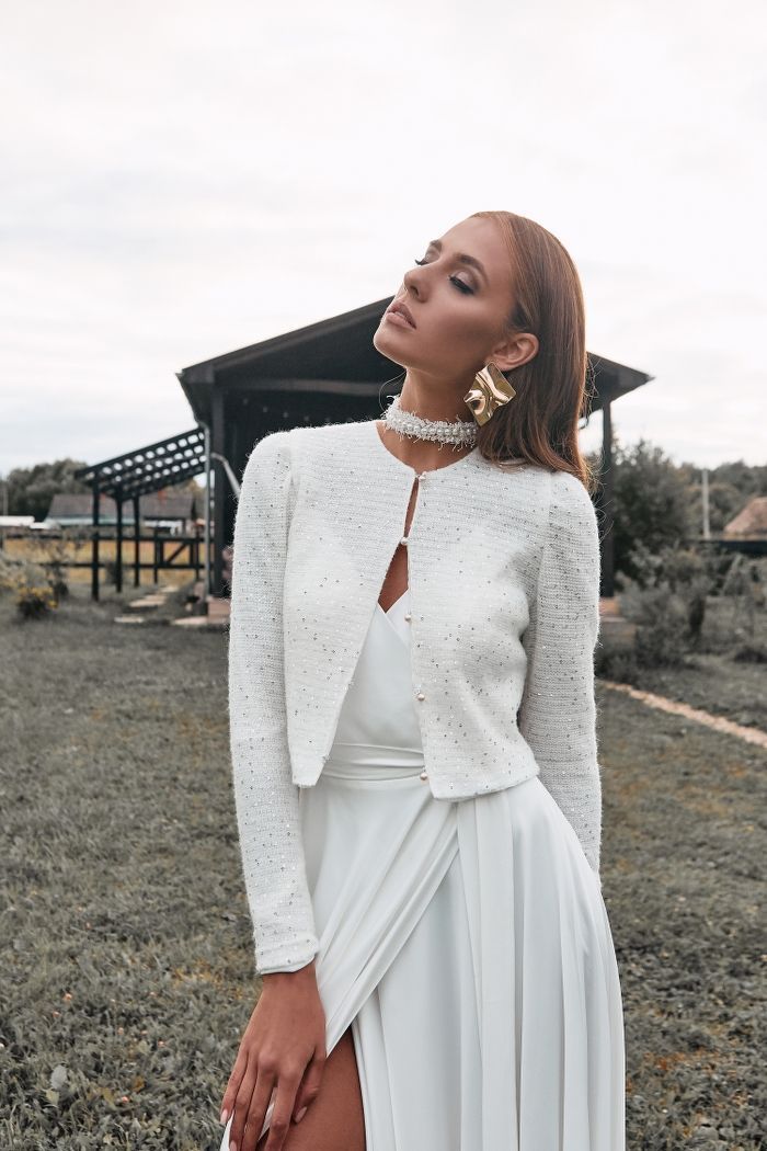 Свадебный жакет с пайетками