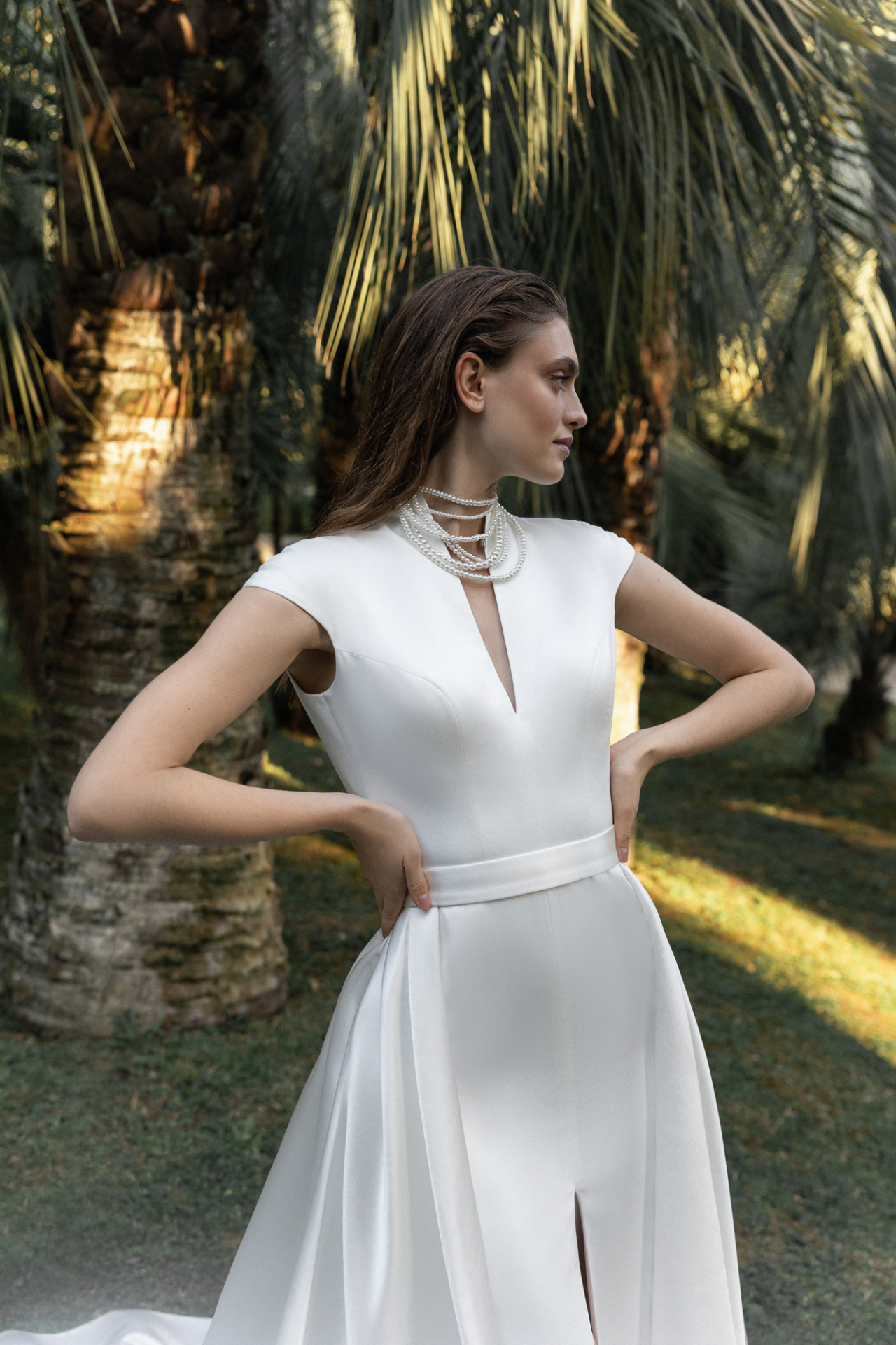 Закрытое свадебное платье рыбка фото