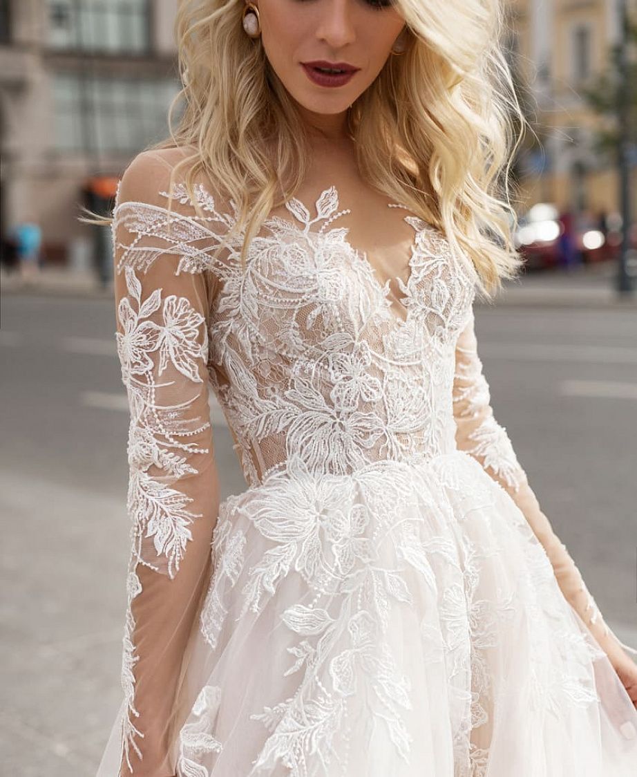 Свадебные платья с кружевными рукавами