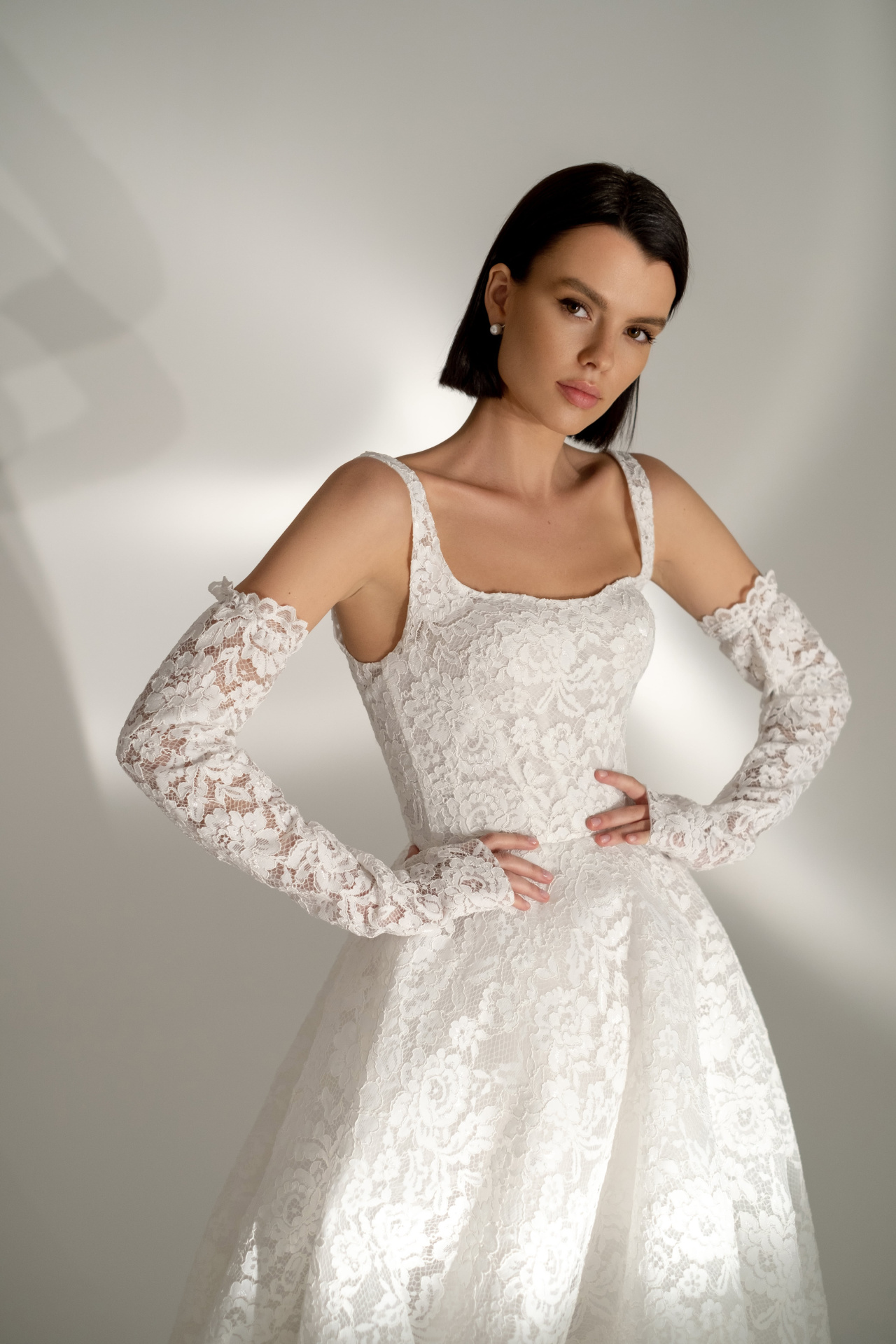 Белое кружевное свадебное платье 2023 фото