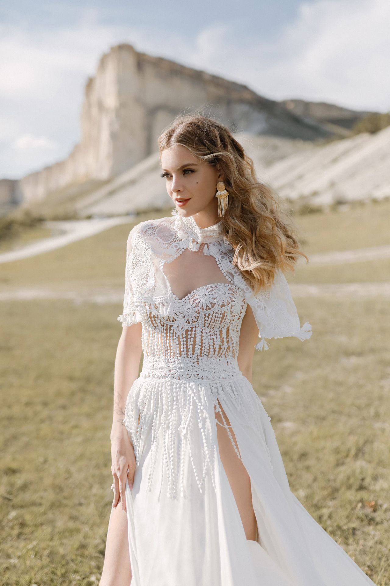 Нежное свадебное платье в стиле бохо фото