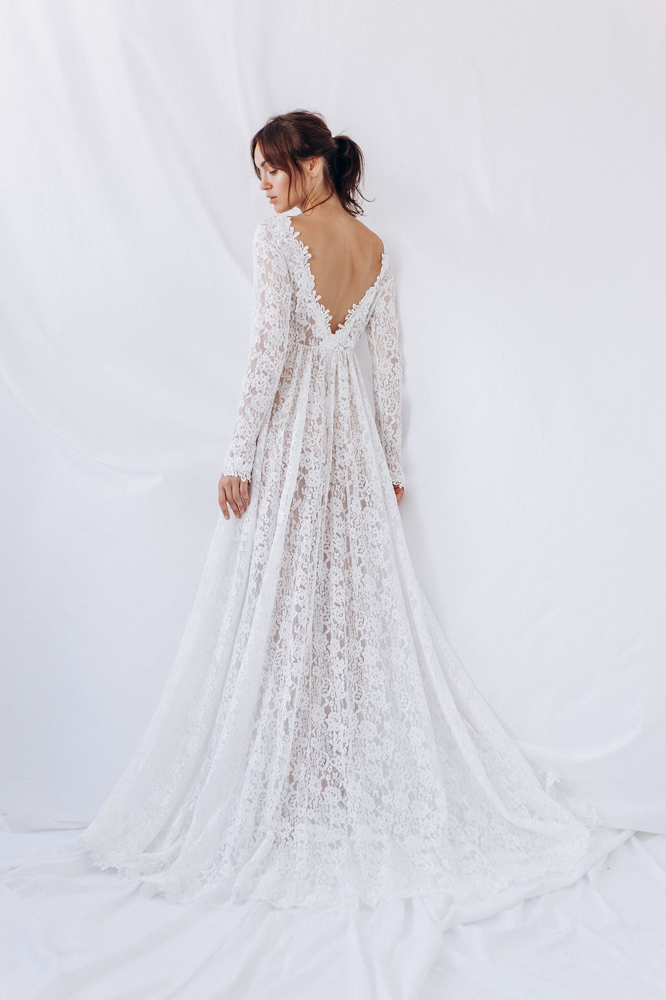 Кружевной пеньюар с рукавами фото