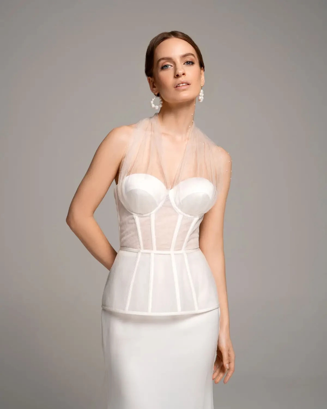 Стильное платье с прозрачным корсетом фото