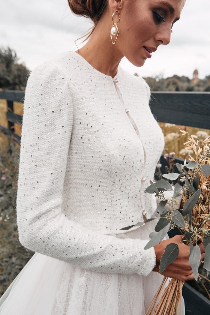 Свадебный жакет с пайетками