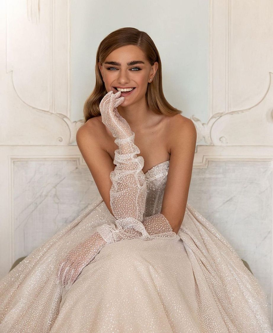 Свадебные высокие перчатки фото