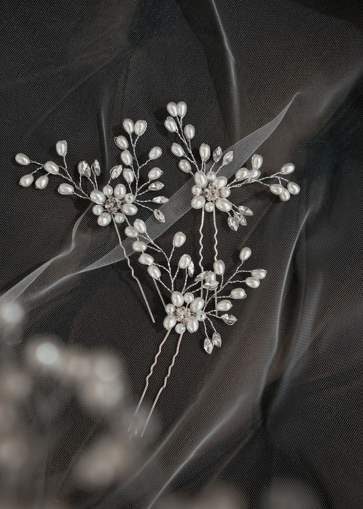 Шпильки для волос с жемчужинами фото