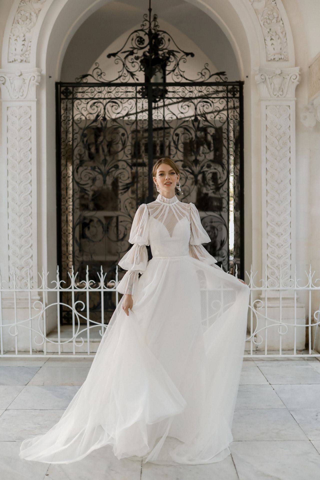 Свадебное платье бохо с длинным рукавом