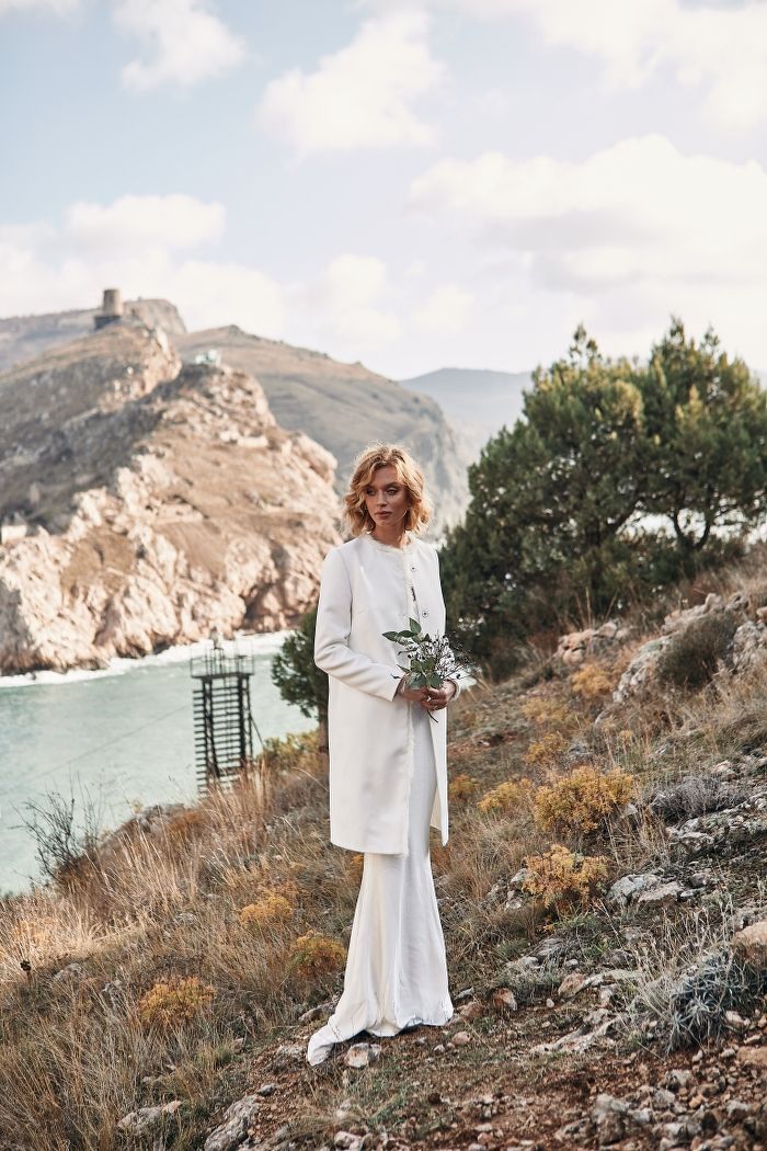 Свадебное пальто с мехом