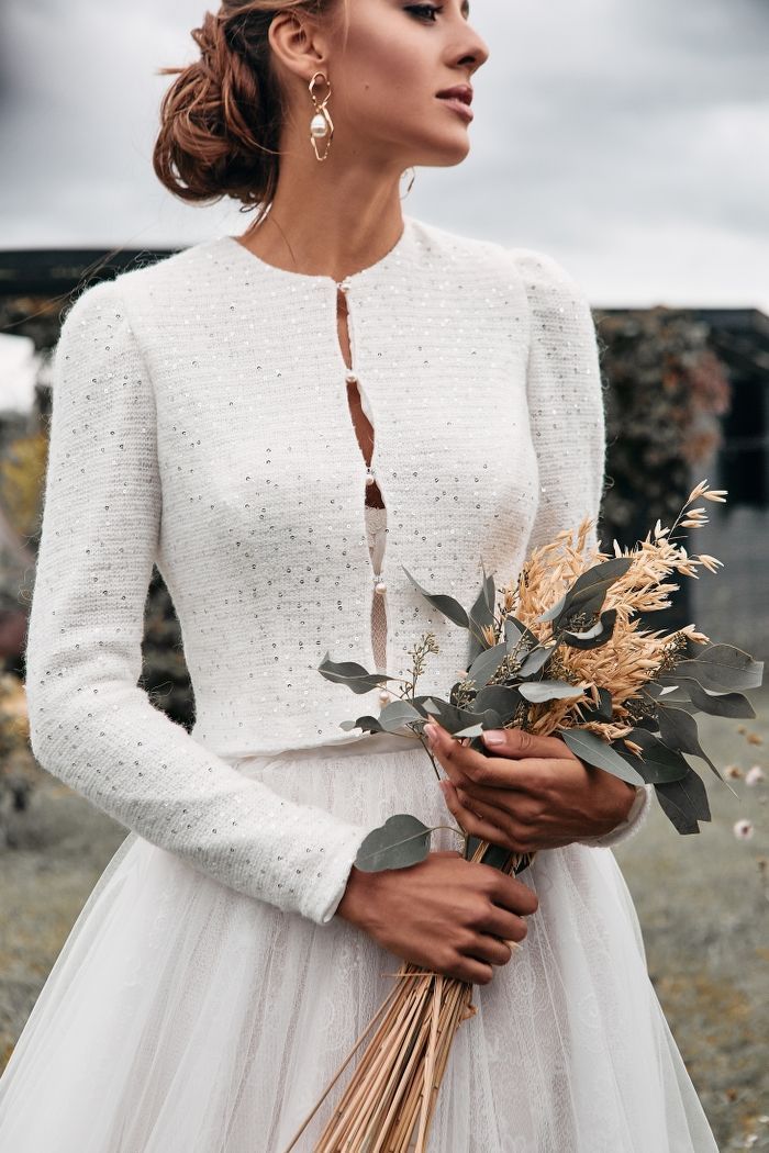 Свадебный жакет с пайетками