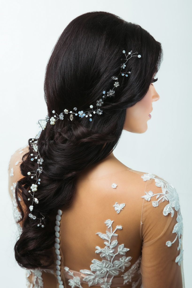 Свадебное украшение в волосы ручной работы фото