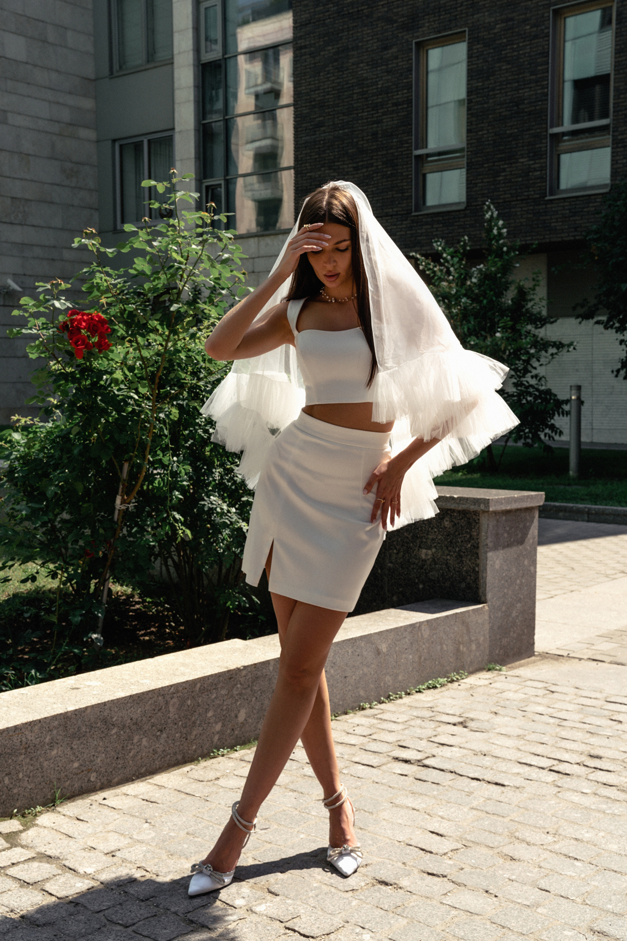 Свадебный костюм-тройка с юбкой фото