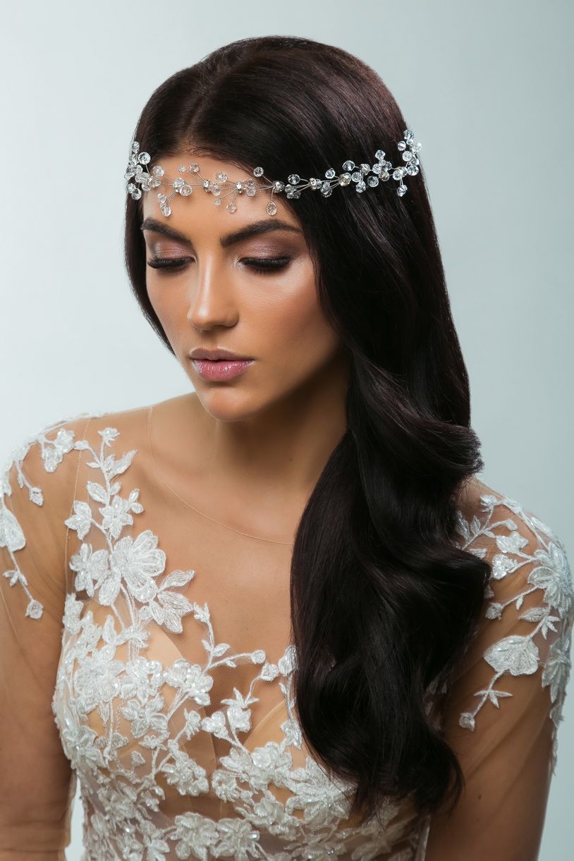 Украшение в волосы с кристаллами фото