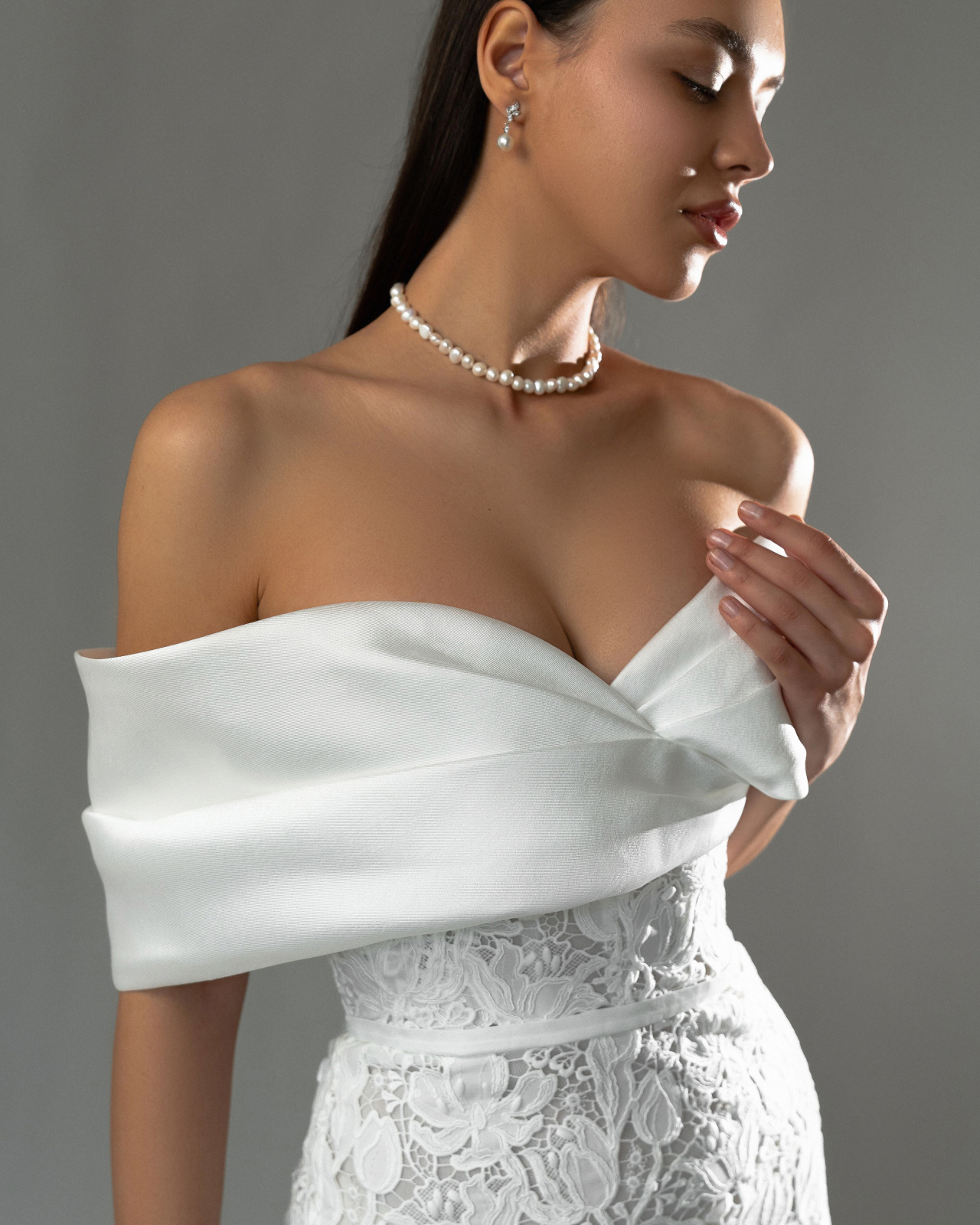 Роскошная кружевная русалка со съемным шлейфом фото