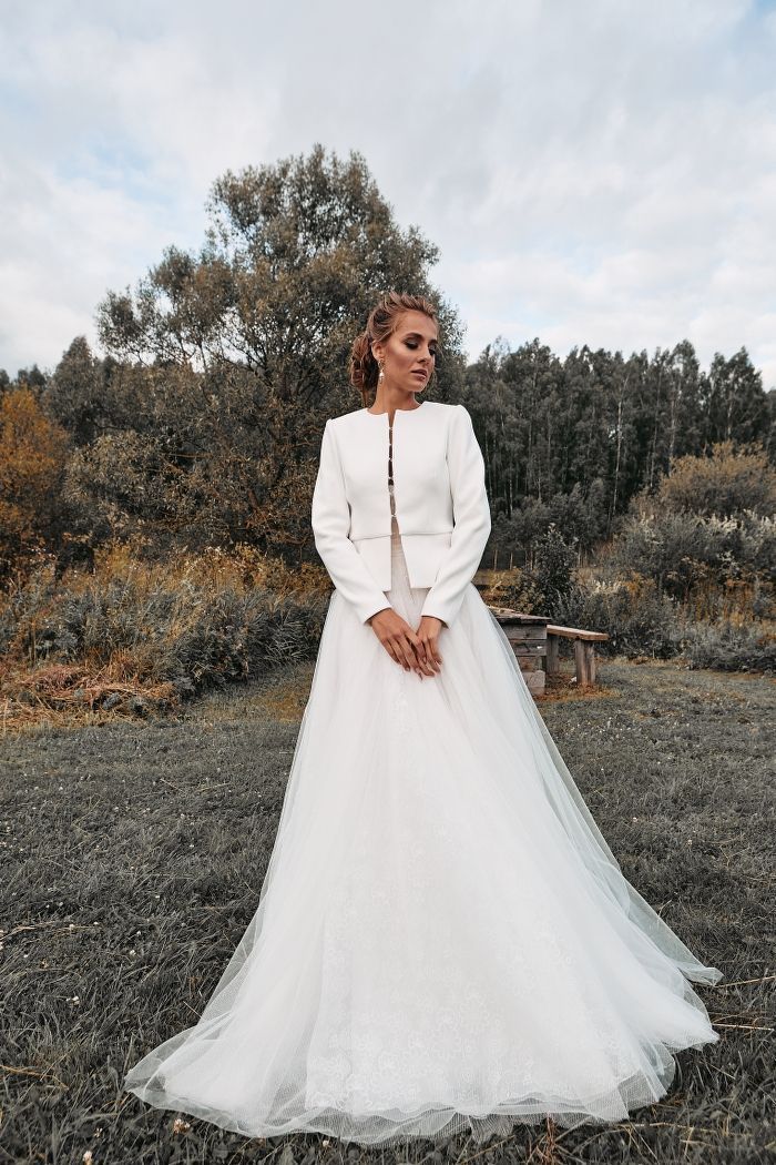 Свадебный белый жакет