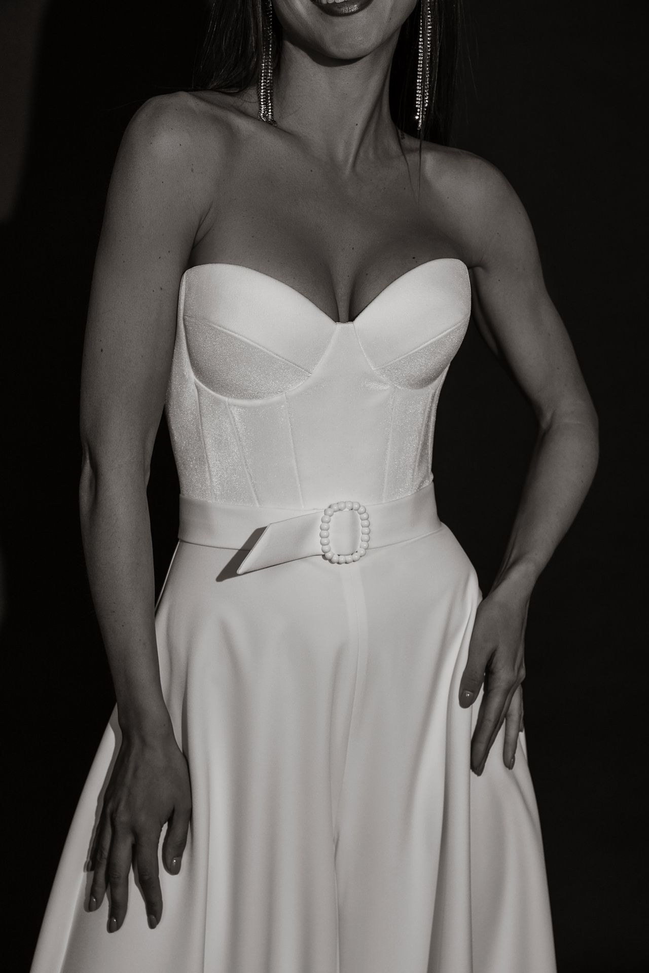 Свадебный комбинезон с широкими штанинами фото