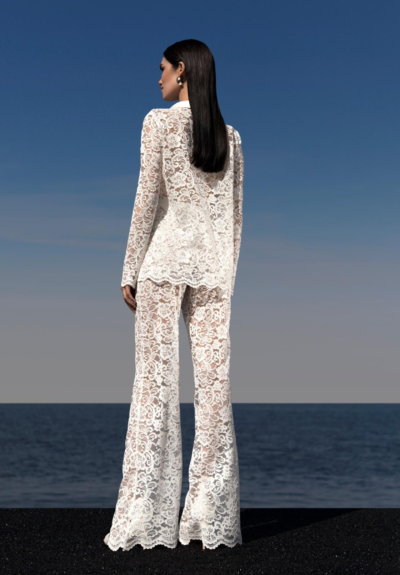 Кружевной свадебный комплект с брюками фото