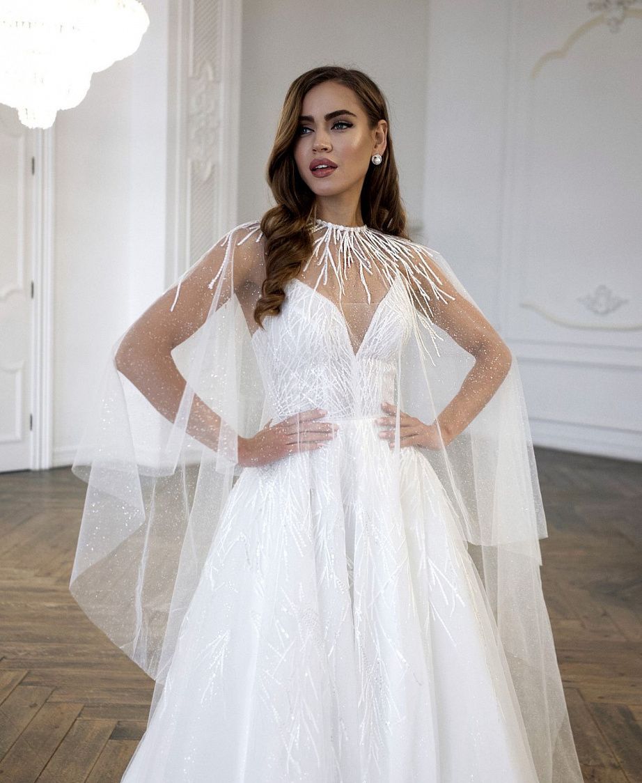 Свадебный кейп с блеском фото