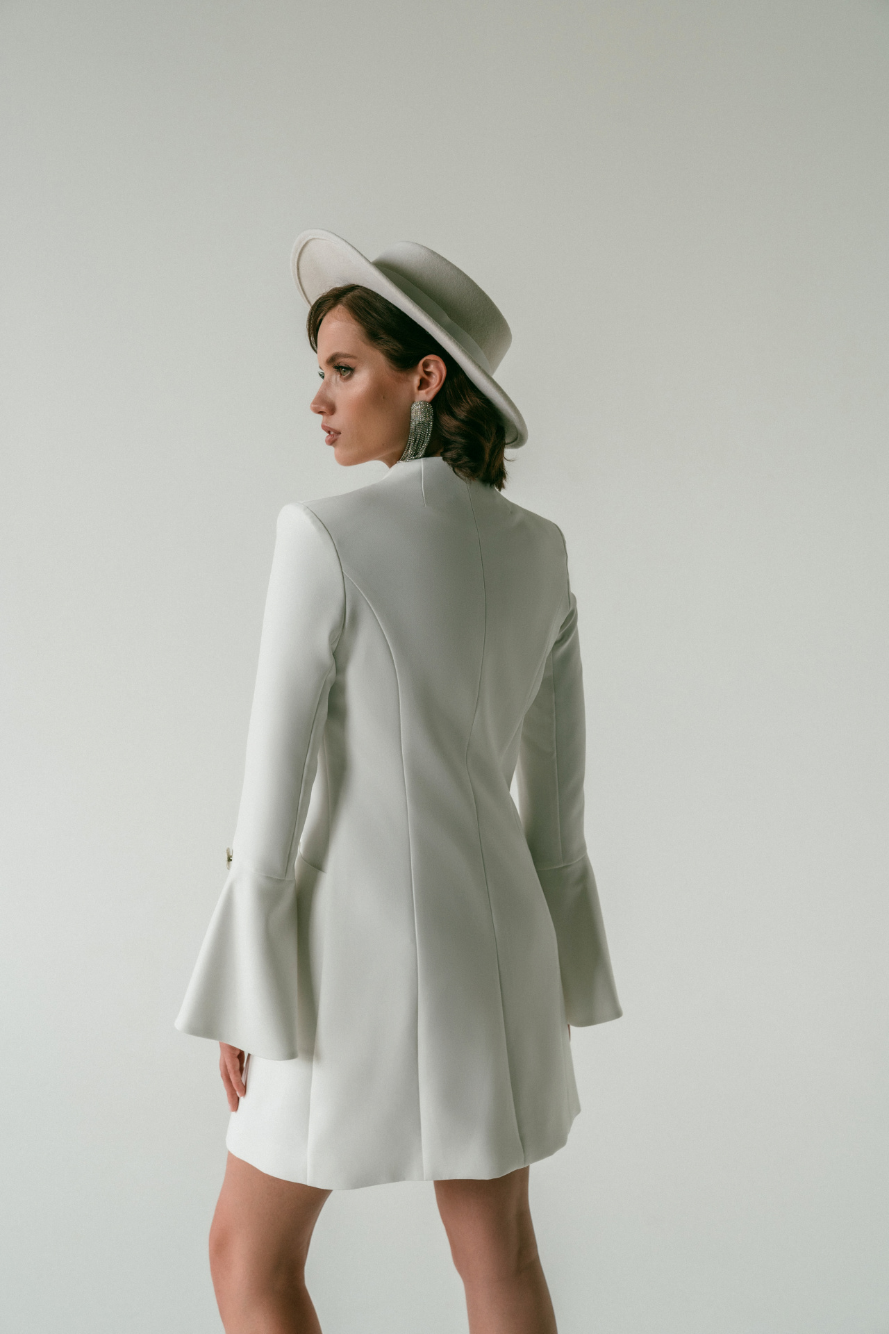 Свадебное платье жакет с рукавами клешь фото