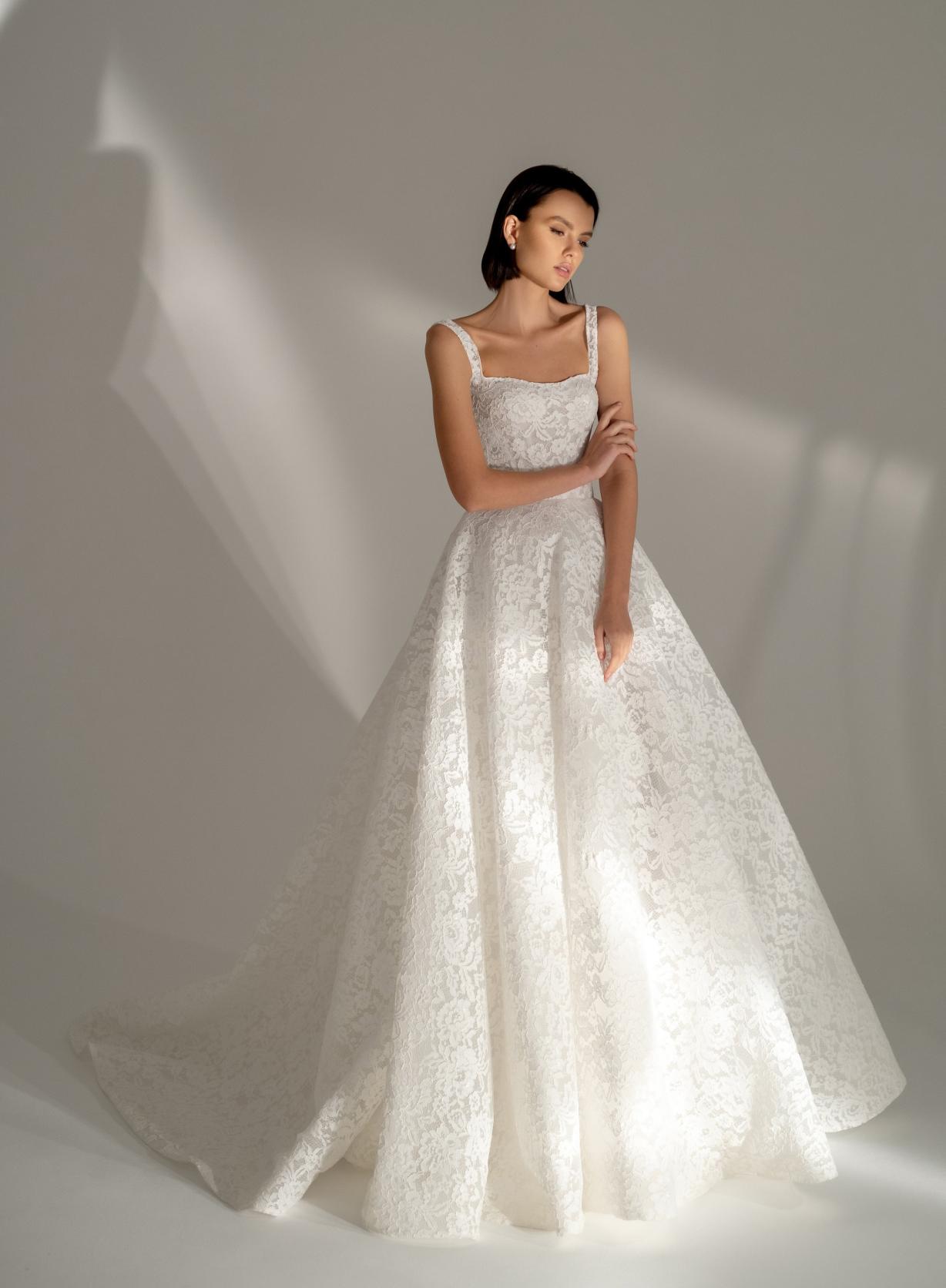 Белое кружевное свадебное платье 2023 фото