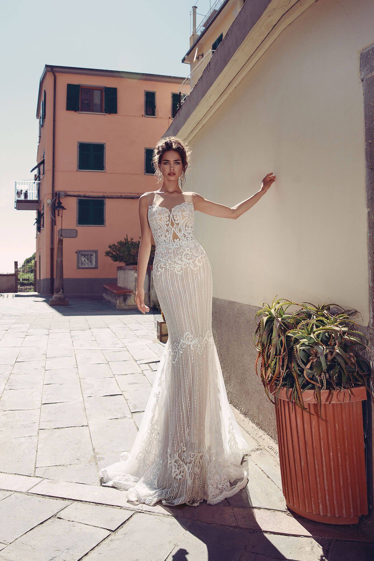 Свадебное платье русалка в авторском кружеве