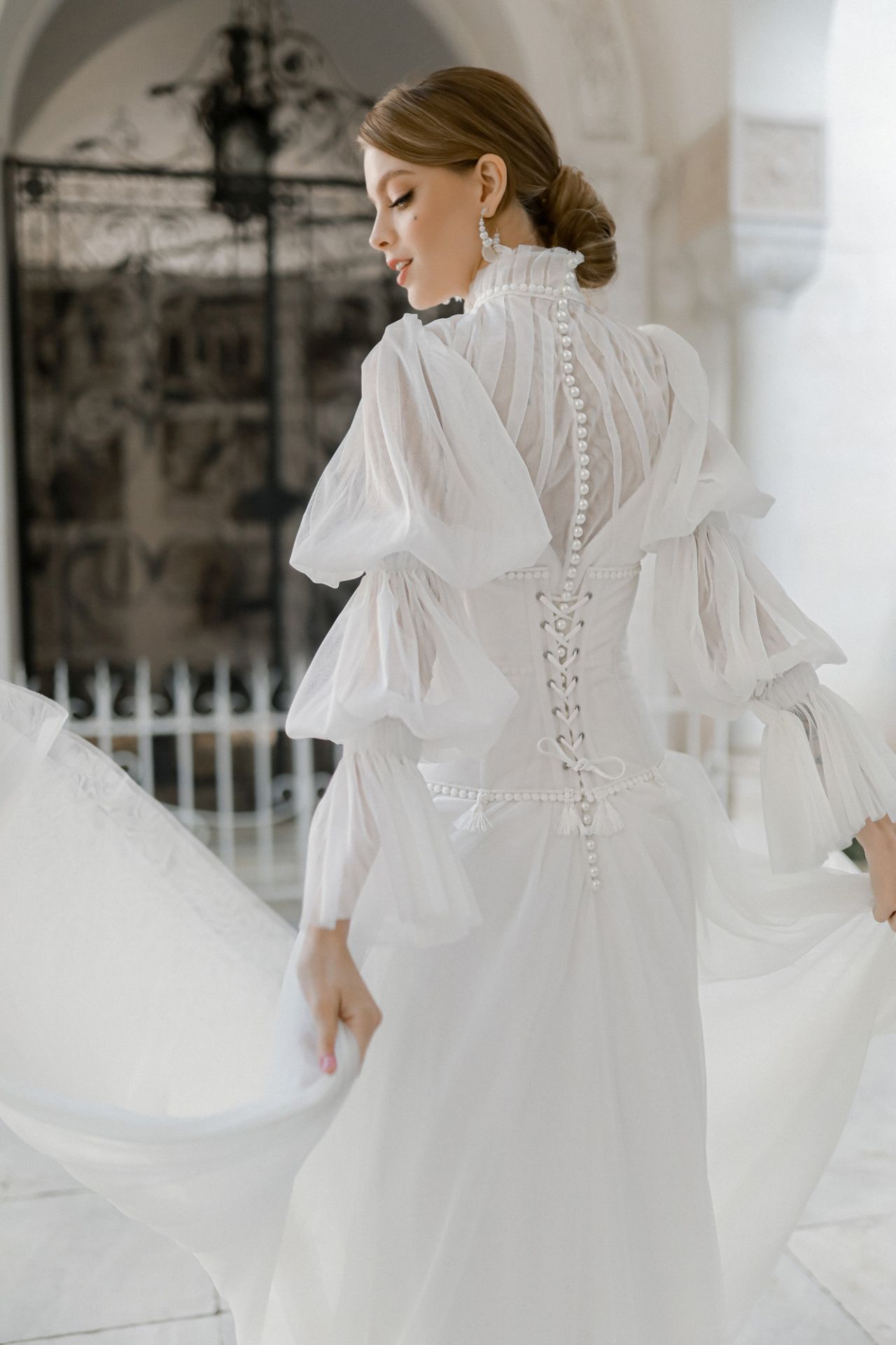 Свадебное платье бохо с длинным рукавом