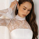 Комплект из прозрачного свадебного платья и атласного мини фото