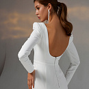 Свадебное платье русалка с квадратным вырезом и плечиками фото