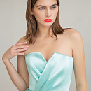 Вечернее платье цвета тиффани миди со съемными рукавами фото