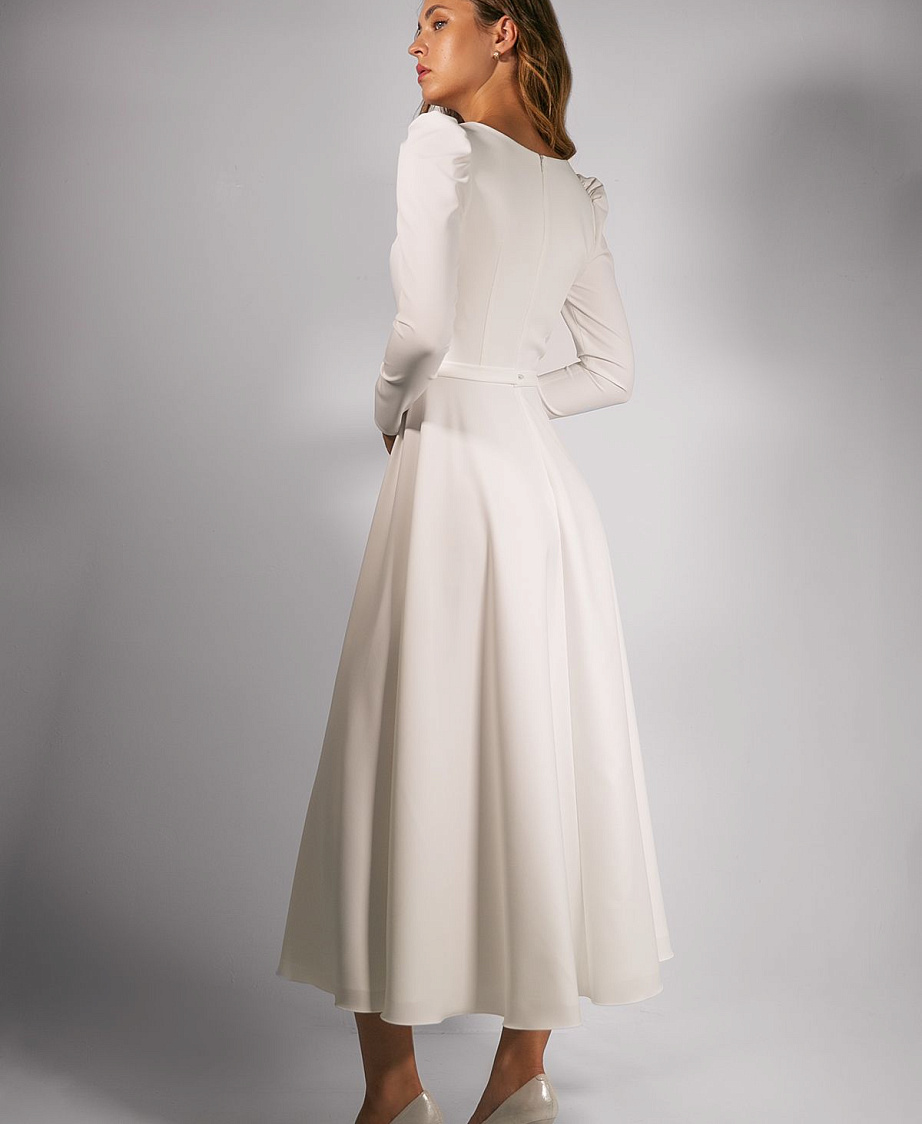 Свадебное платье миди для росписи фото